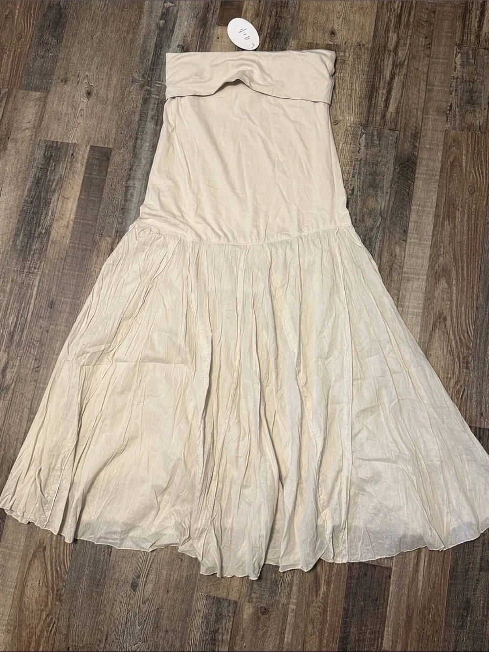 Magazine Cream Strapless Maxi Dress Bohemian Festival Cottagecore Size L